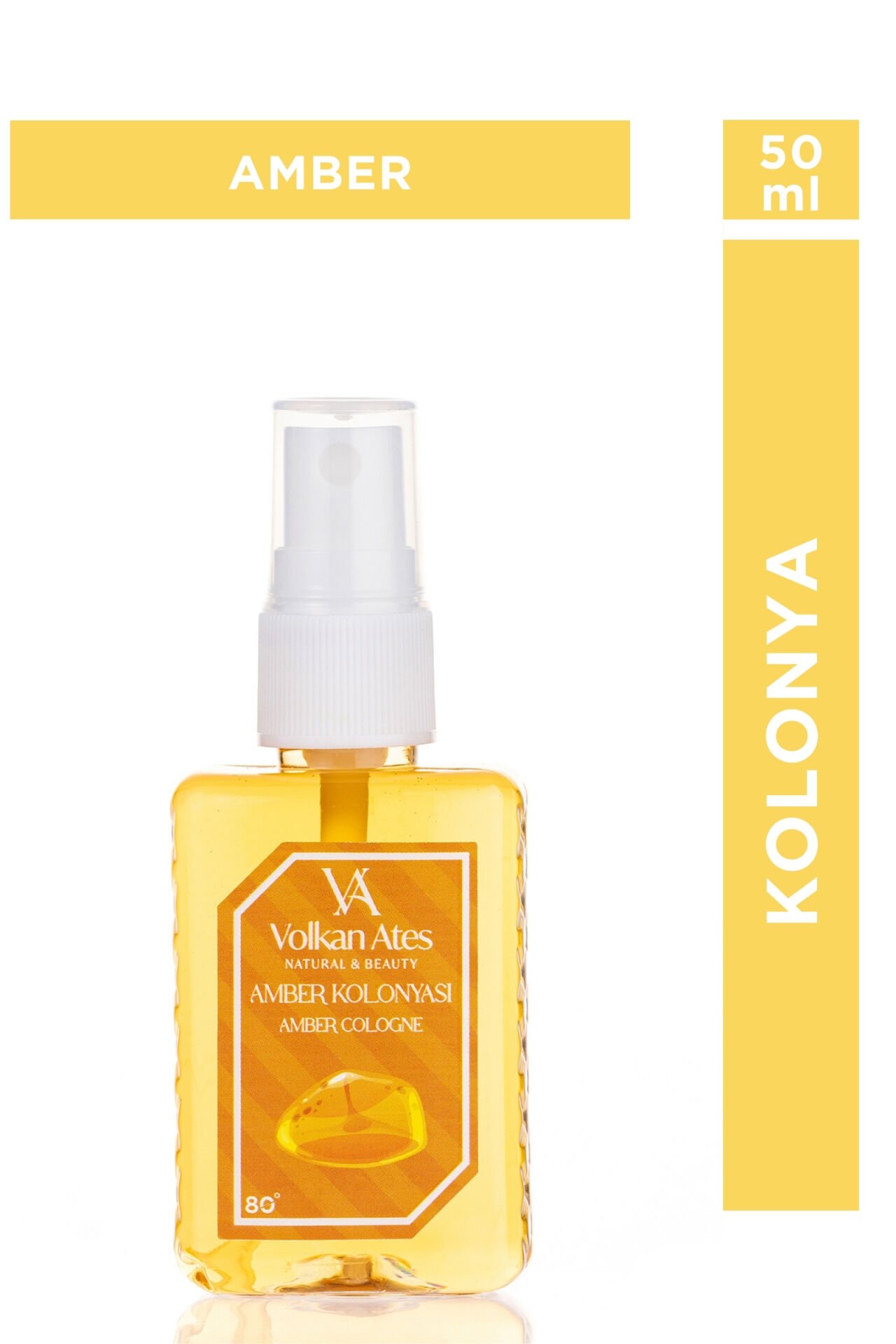 Volkan Ates Natural & Beauty Parfümlü Kolonya - Amber 50 ml