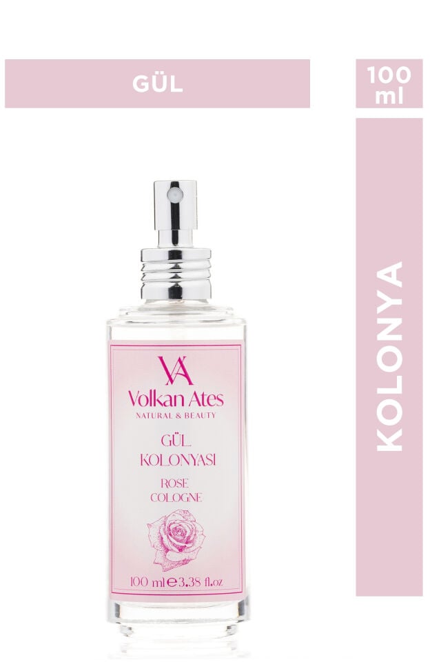 Volkan Ates Natural & Beauty Gül Kolonyası Cam Şişe 100 ml