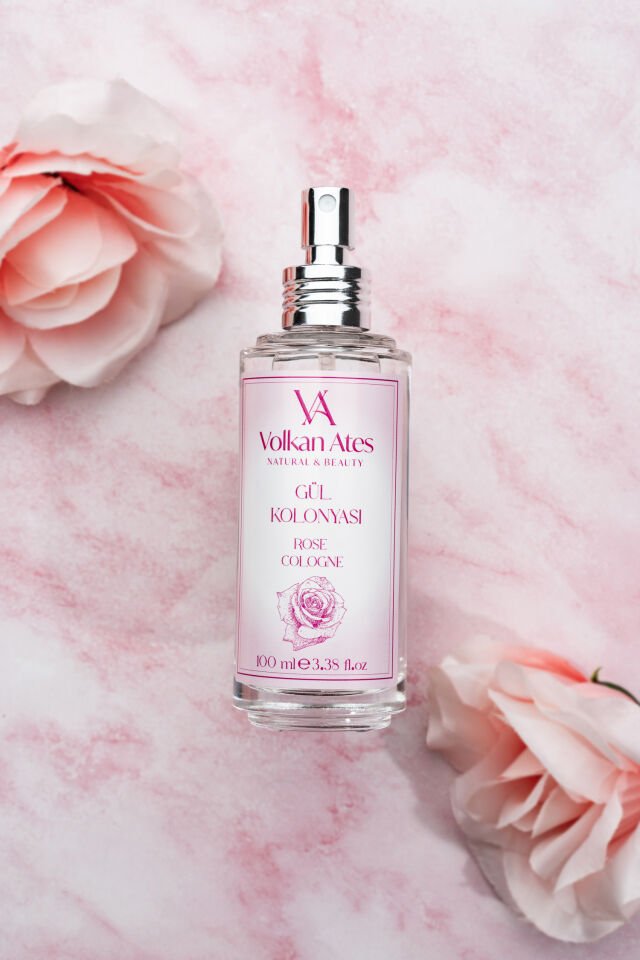 Volkan Ates Natural & Beauty Gül Kolonyası Cam Şişe 100 ml