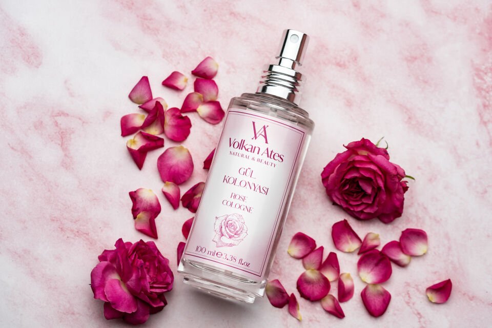 Volkan Ates Natural & Beauty Gül Kolonyası Cam Şişe 100 ml