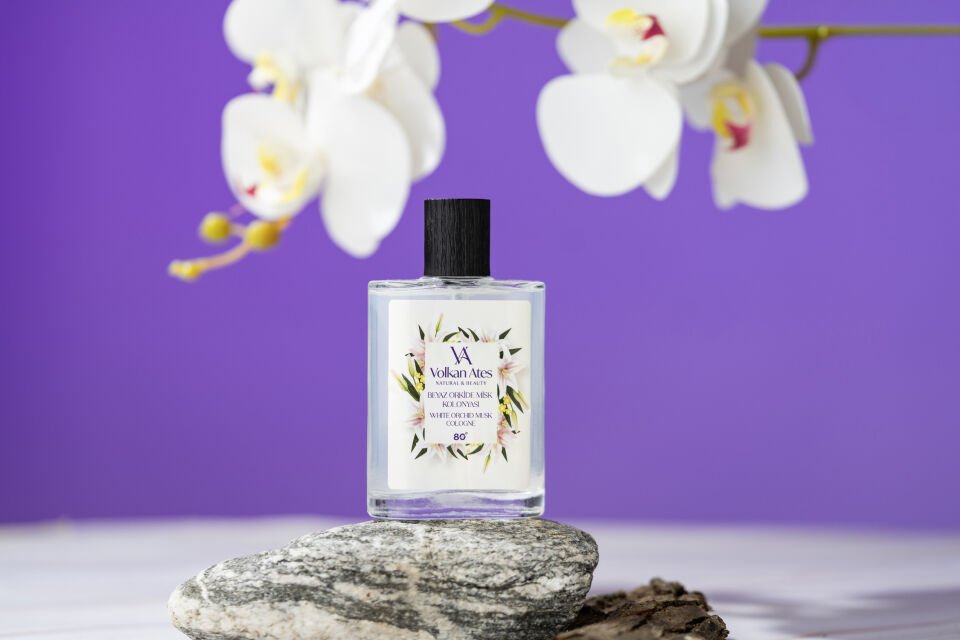 Volkan Ates Natural & Beauty Beyaz Orkide Misk Kolonyası Cam Şişe 100 ml