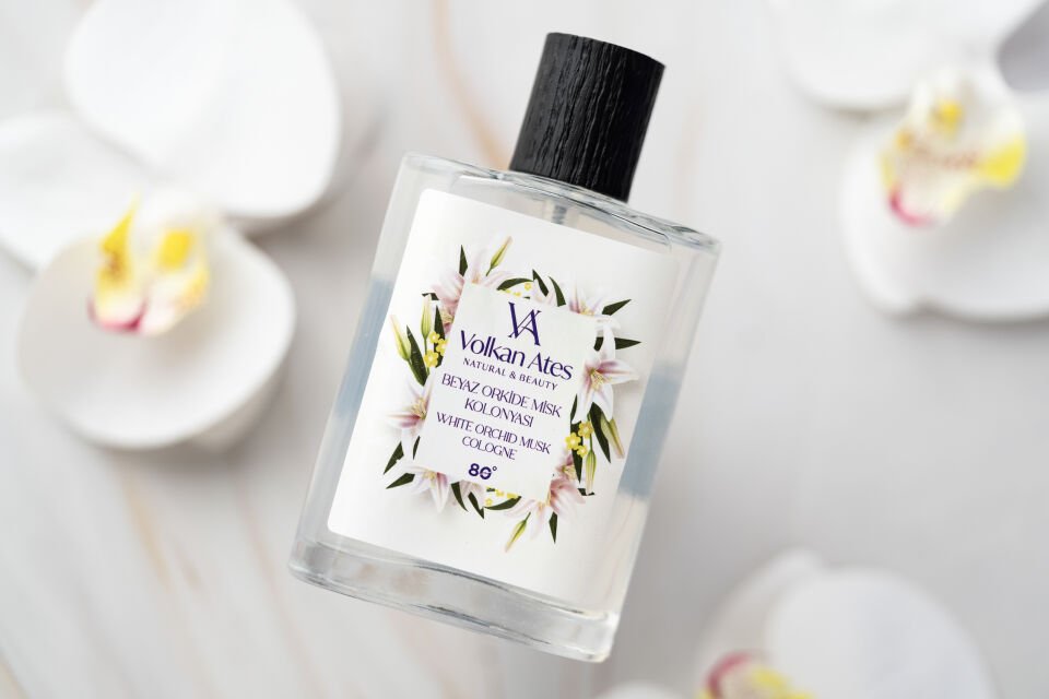 Volkan Ates Natural & Beauty Beyaz Orkide Misk Kolonyası Cam Şişe 100 ml