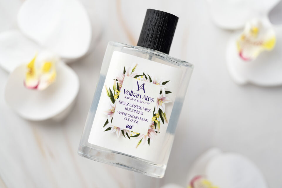 Volkan Ates Natural & Beauty Beyaz Orkide Misk Kolonyası Cam Şişe 100 ml
