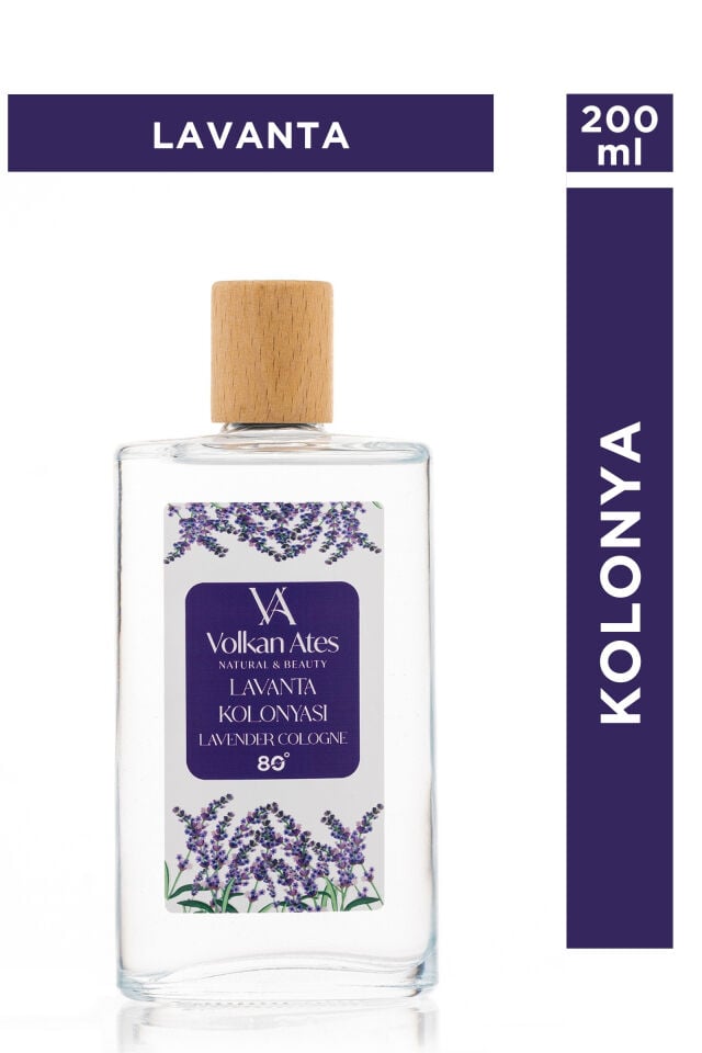 Volkan Ates Natural & Beauty Lavanta Kolonyası Cam Şişe 200 ml