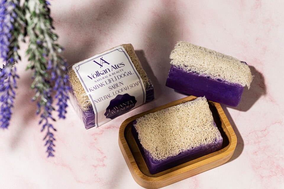 Volkan Ates Natural & Beauty Lavanta Yağlı Kabak Lifli Doğal Sabun 130 gr