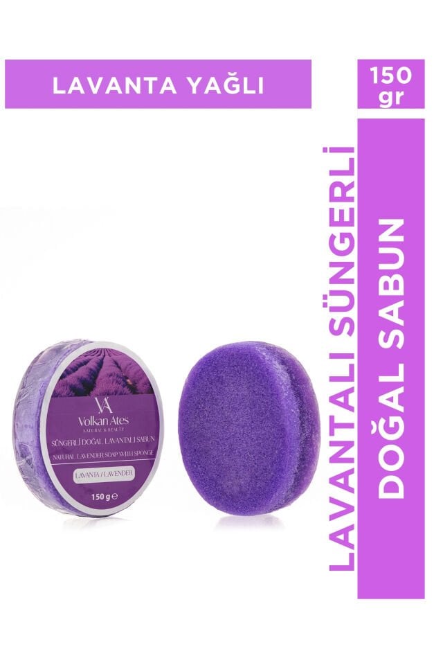 Volkan Ates Natural & Beauty Lavanta Yağlı Süngerli Doğal Sabun 150 gr