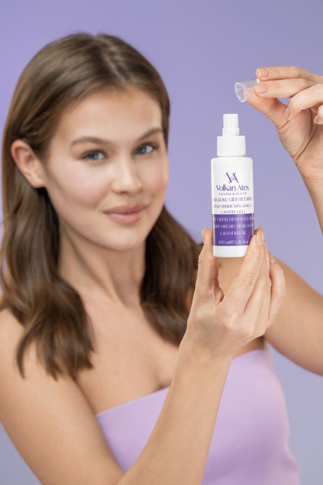 Volkan Ates Natural & Beauty Lavanta Yağlı & Beyaz Orkide - Misk Kokulu Ayak Koku Giderici Sprey 100 ml