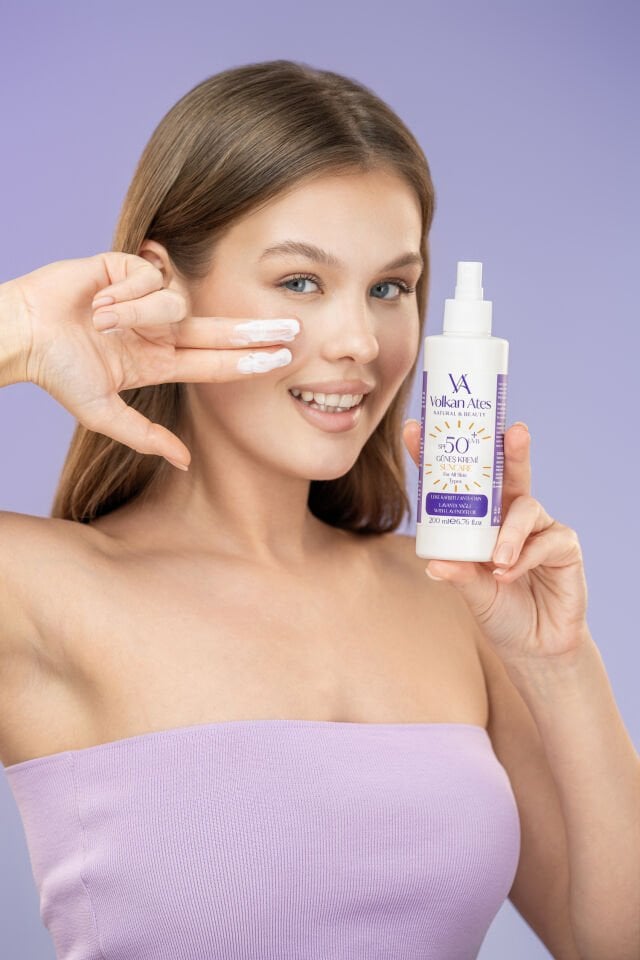 Volkan Ates Natural & Beauty Lavanta Yağlı Leke Karşıtı Güneş Kremi 50 SPF 200 ml