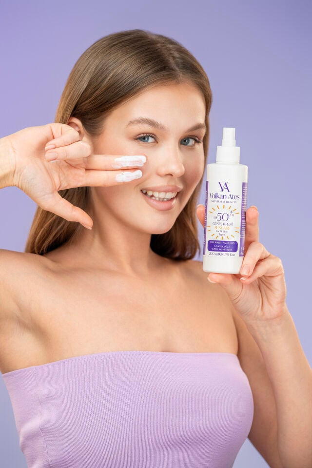 Volkan Ates Natural & Beauty Lavanta Yağlı Leke Karşıtı Güneş Kremi 50 SPF 200 ml