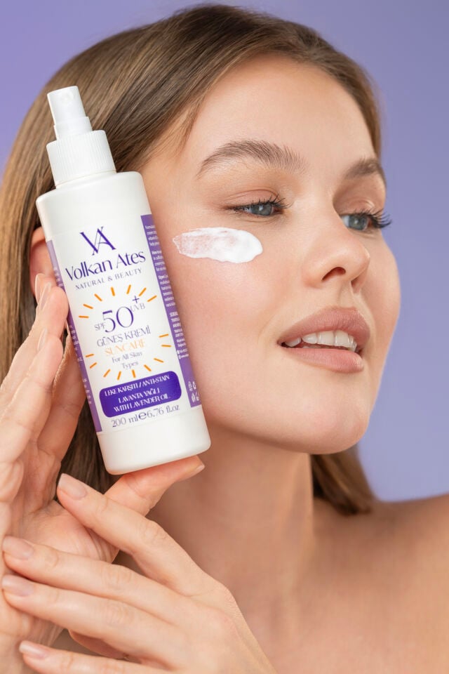 Volkan Ates Natural & Beauty Lavanta Yağlı Leke Karşıtı Güneş Kremi 50 SPF 200 ml