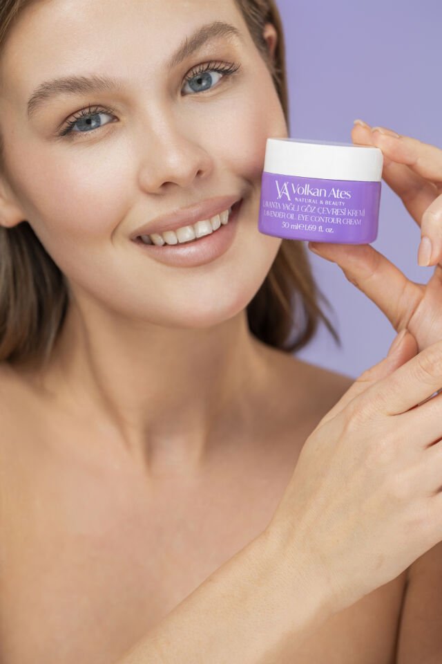 Volkan Ates Natural & Beauty Lavanta Yağlı Göz Çevresi Kremi Cam Kavanoz 50 ml