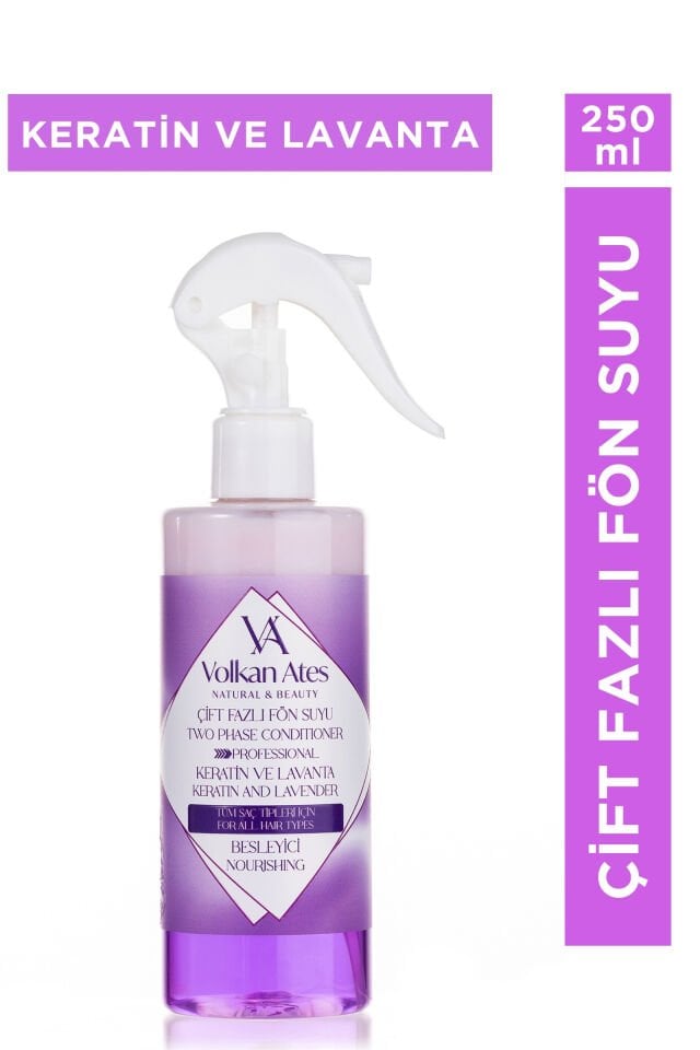 Volkan Ates Natural & Beauty Keratin ve Lavanta Yağlı Çift Fazlı Fön Suyu 250 ml