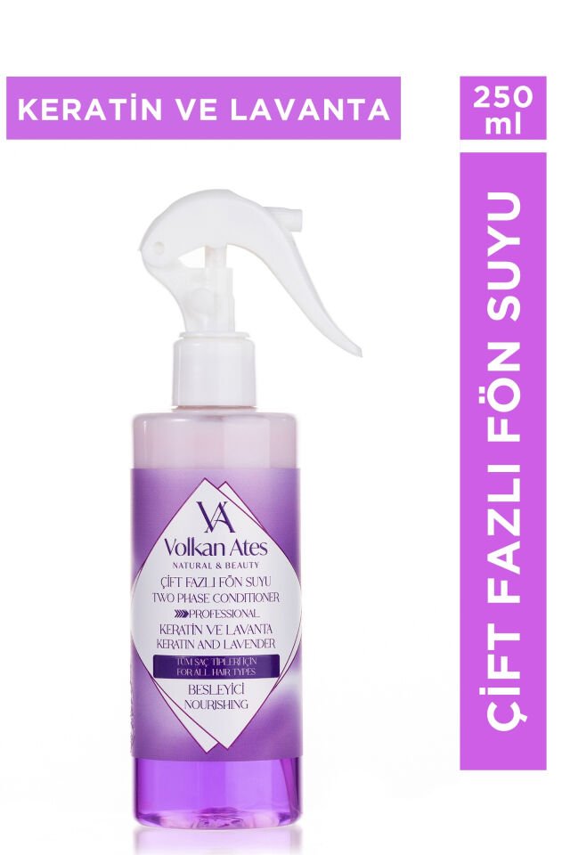 Volkan Ates Natural & Beauty Keratin ve Lavanta Yağlı Çift Fazlı Fön Suyu 250 ml