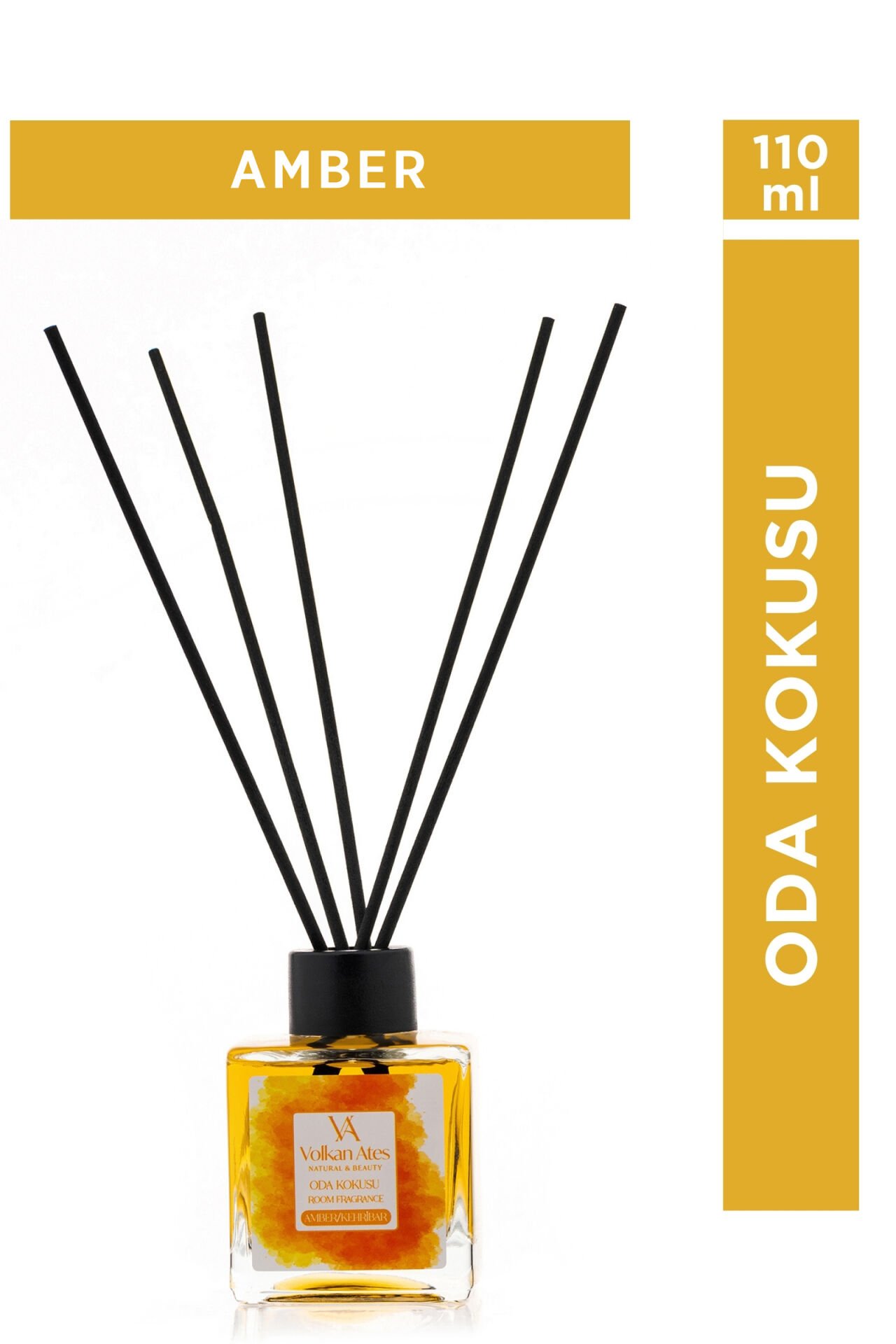 Volkan Ates Natural & Beauty Bambu Çubuklu Oda Kokusu – Amber 110 ml