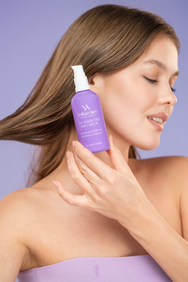 Volkan Ates Natural & Beauty Lavanta Yağlı & Keratinli Saç Bakım Yağı Cam Şişe 100 ml