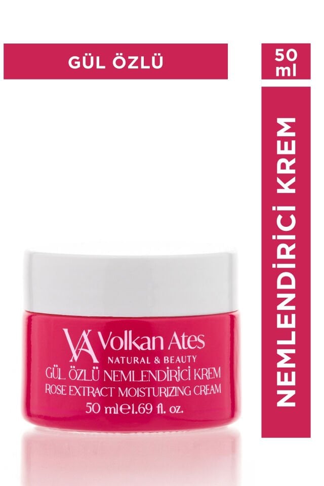 Volkan Ates Natural & Beauty Gül Özlü Nemlendirici Krem Cam Kavanoz 50 ml