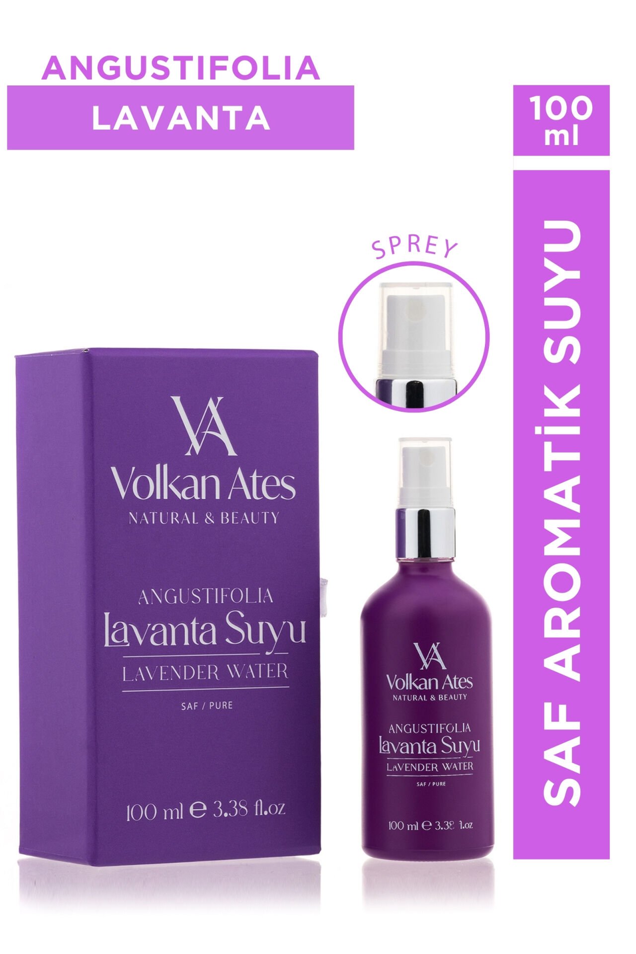 Volkan Ates Natural & Beauty Lavandula Angustifolia Saf Lavanta Suyu Sprey 100 ml