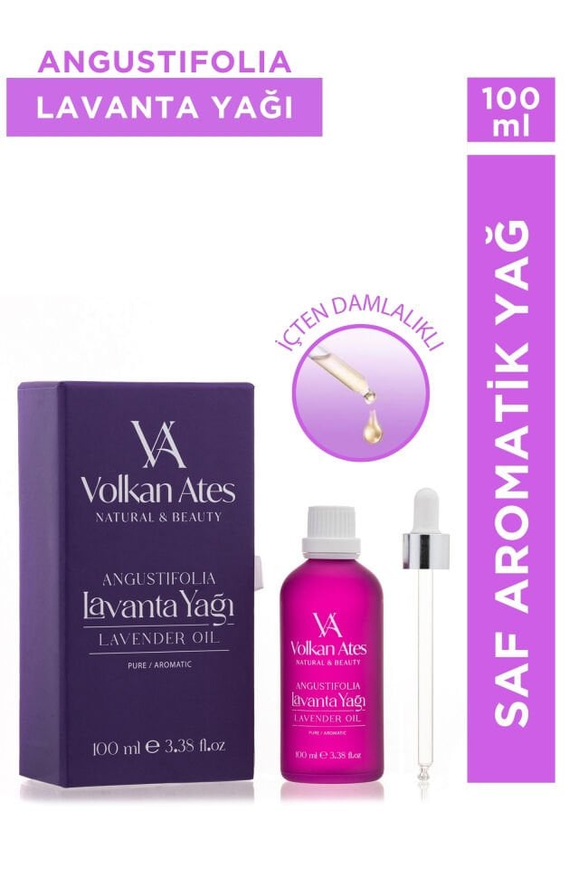 Volkan Ates Natural & Beauty Lavandula Angustifolia Saf Lavanta Yağı Cam Damlalıklı 100 ml