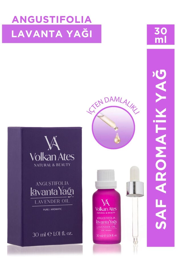 Volkan Ates Natural & Beauty Lavandula Angustifolia Saf Lavanta Yağı Cam Damlalıklı 30 ml