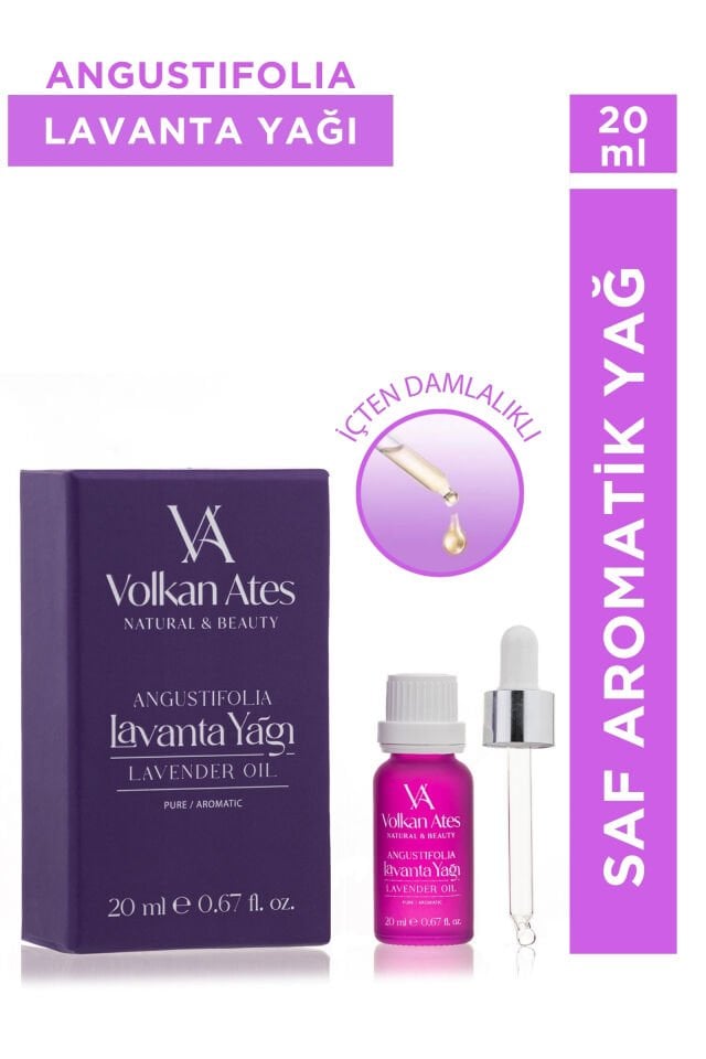 Volkan Ates Natural & Beauty Lavandula Angustifolia Saf Lavanta Yağı Cam Damlalıklı 20 ml