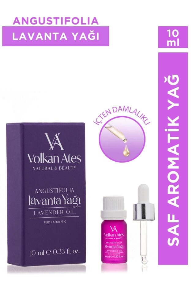 Volkan Ates Natural & Beauty Lavandula Angustifolia Saf Lavanta Yağı Cam Damlalıklı 10 ml