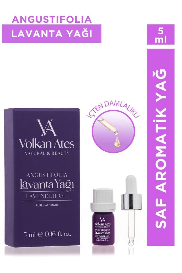 Volkan Ates Natural & Beauty Lavandula Angustifolia Saf Lavanta Yağı Cam Damlalıklı 5 ml