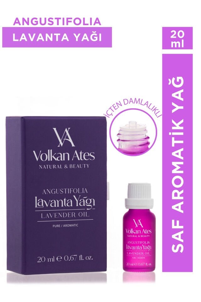 Volkan Ates Natural & Beauty Lavandula Angustifolia Saf Lavanta Yağı İçten Damlalıklı 20 ml