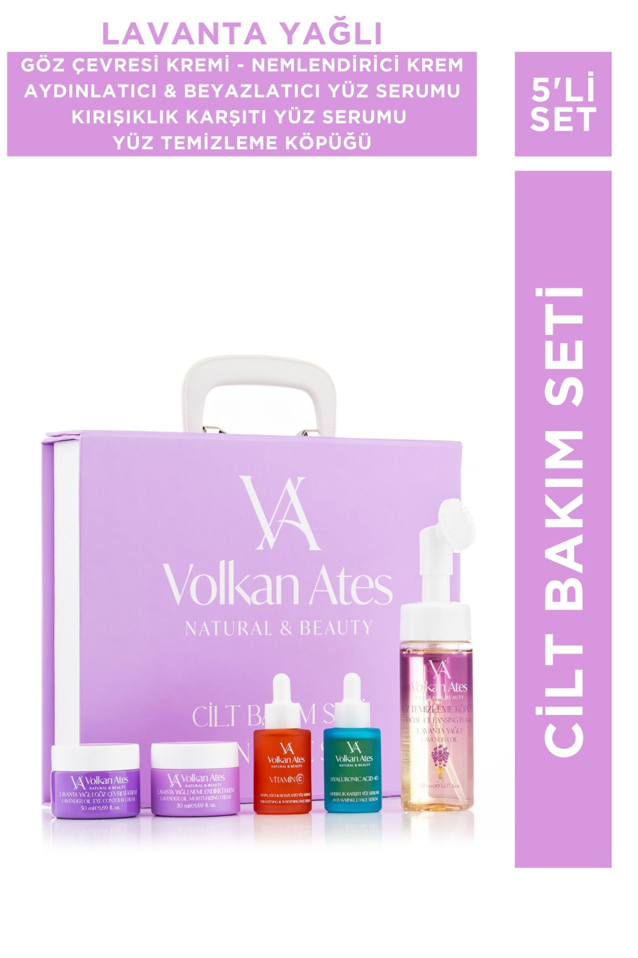 Cilt Bakım Seti (Göz Çevresi & Nemlendirici Krem - Hyaluronic Acid&C Vitamin - Yüz Temizleme Köpüğü)