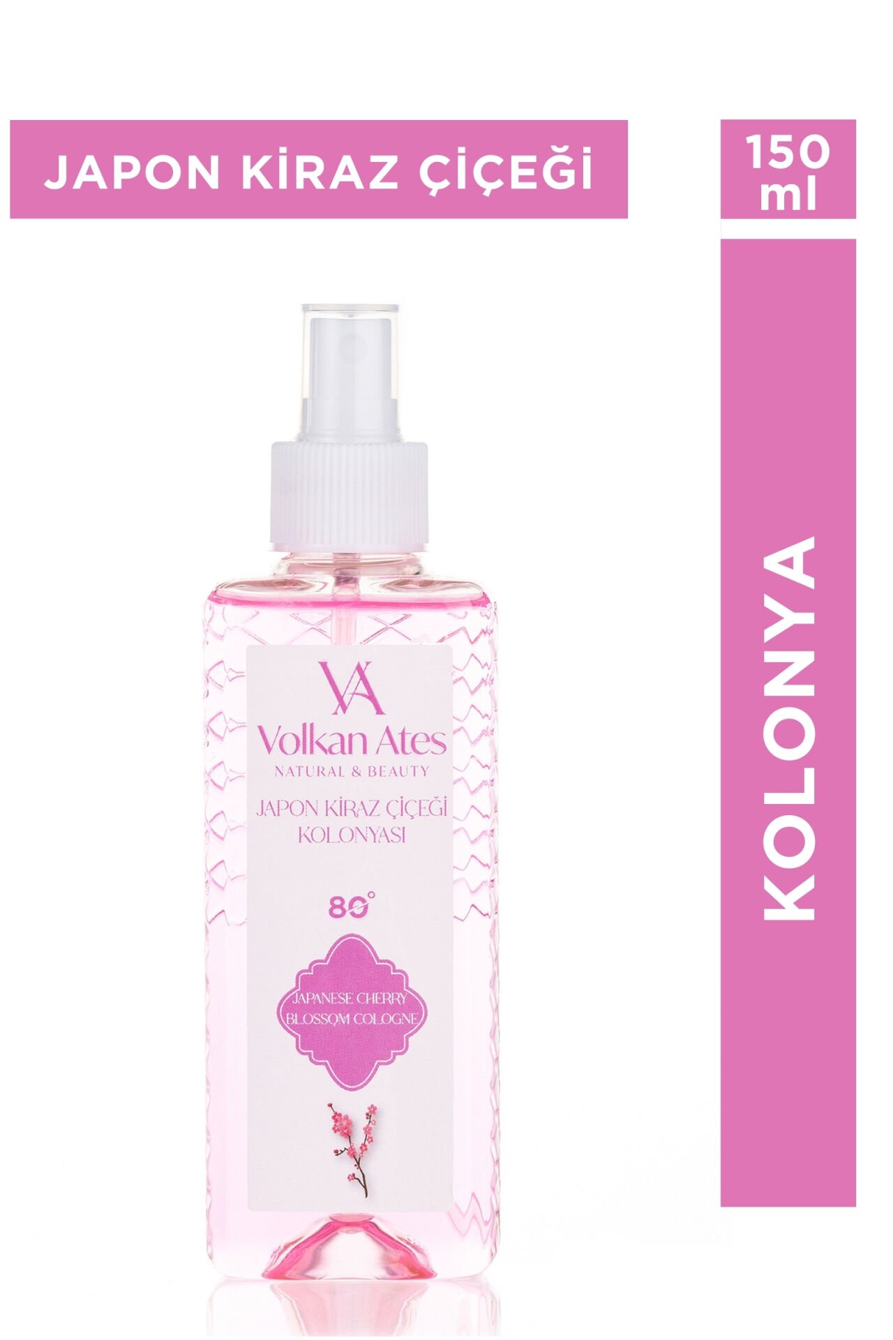 Volkan Ates Natural & Beauty Parfümlü Kolonya - Japon Kiraz Çiçeği 150 ml