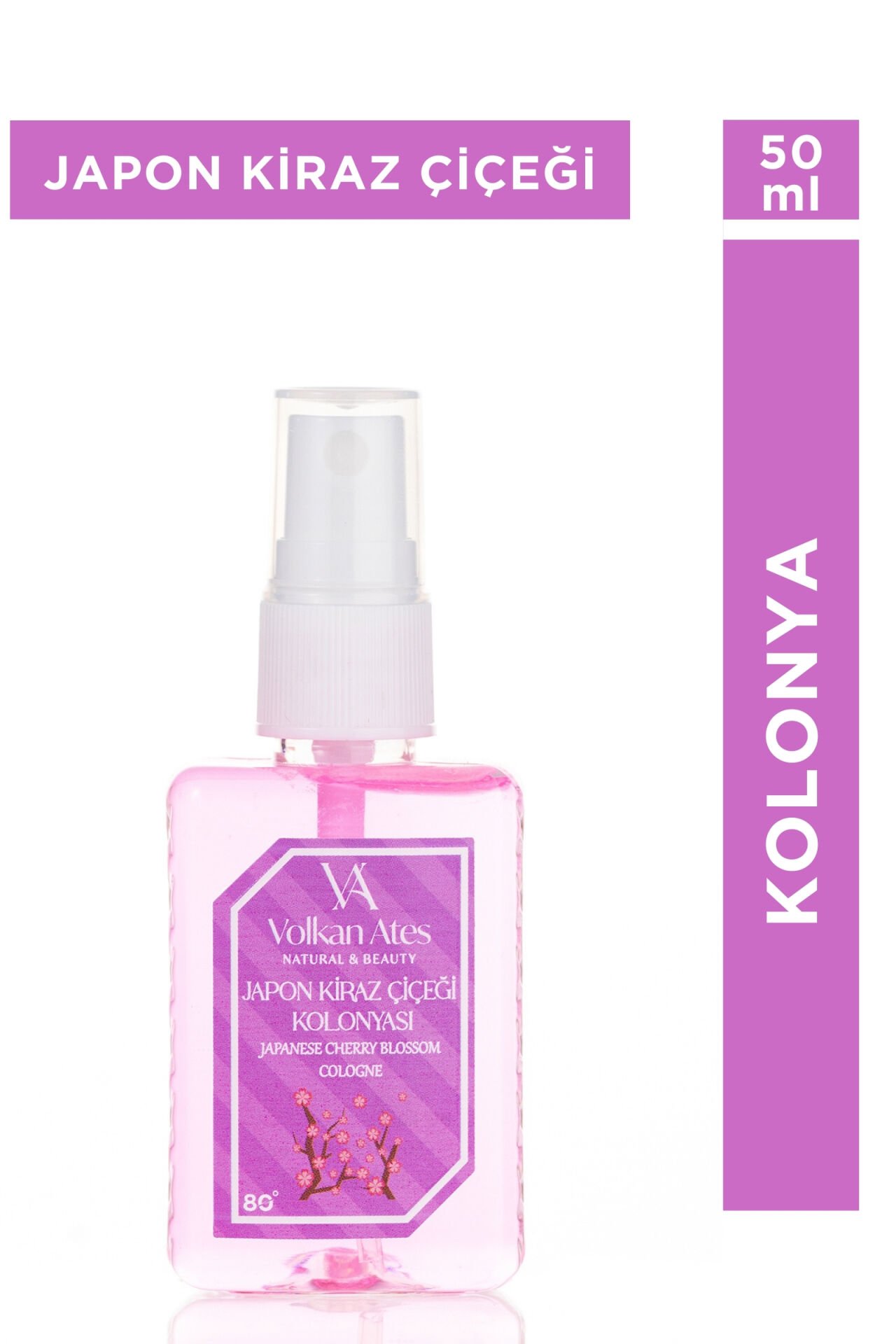 Volkan Ates Natural & Beauty Parfümlü Kolonya - Japon Kiraz Çiçeği 50 ml