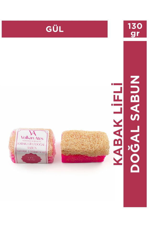 Volkan Ates Natural & Beauty Gül Özlü Kabak Lifli Doğal Sabun 130 gr