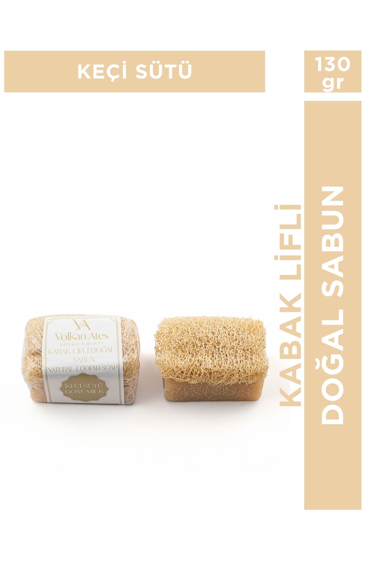 Volkan Ates Natural & Beauty Keçi Sütü Kabak Lifli Doğal Sabun 130 gr