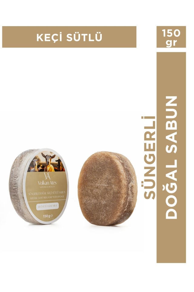 Volkan Ates Natural & Beauty Keçi Sütü Süngerli Doğal Sabun 150 gr