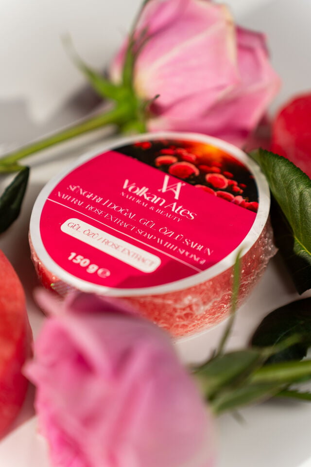 Volkan Ates Natural & Beauty Gül Özlü Süngerli Doğal Sabun 150 gr