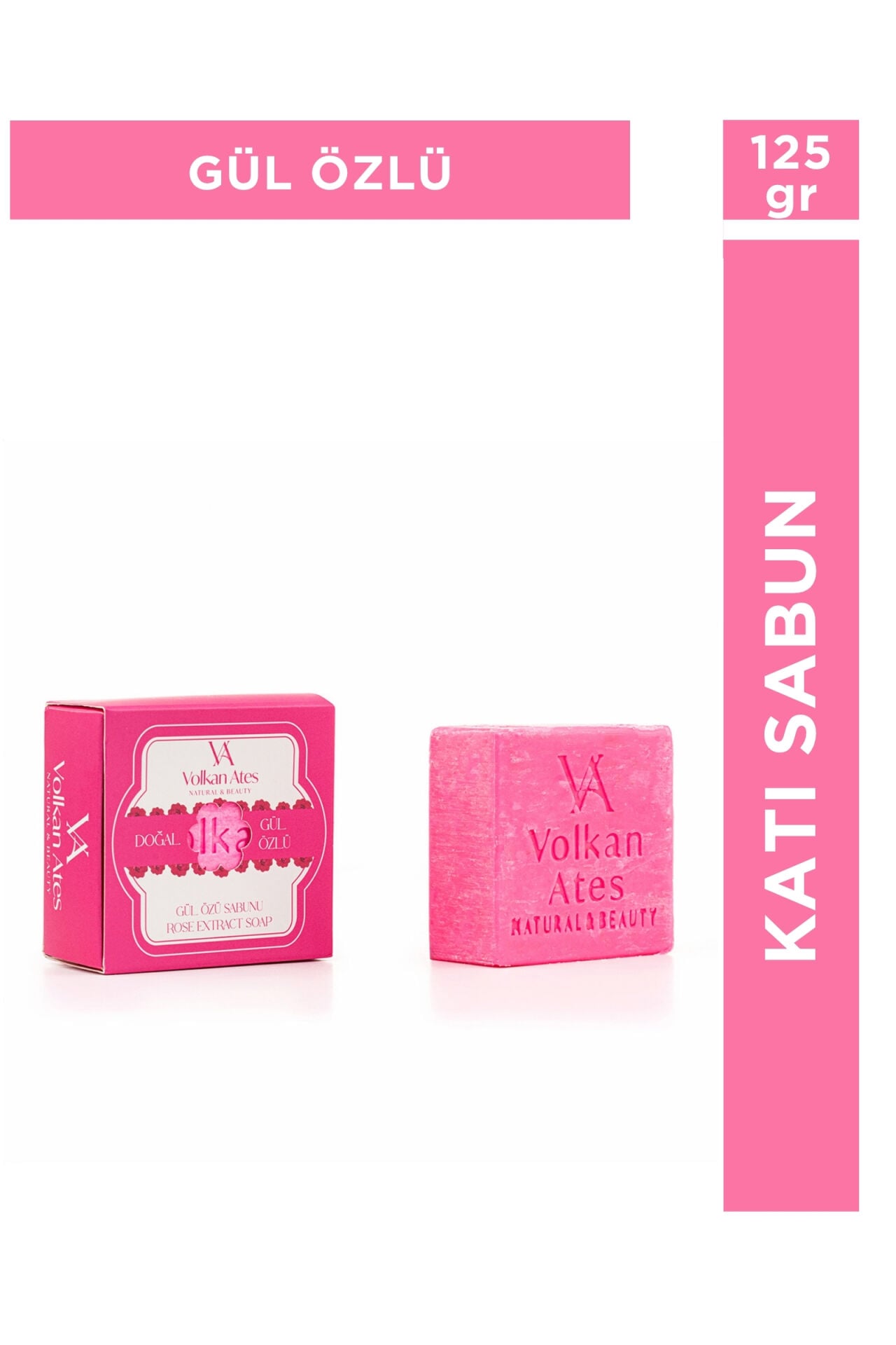 Volkan Ates Natural & Beauty Gül Özlü Katı Doğal Sabun 125 gr