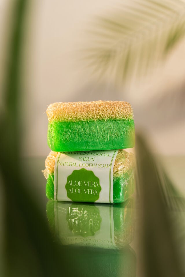 Volkan Ates Natural & Beauty Aloe Vera Kabak Lifli Doğal Sabun 130 gr