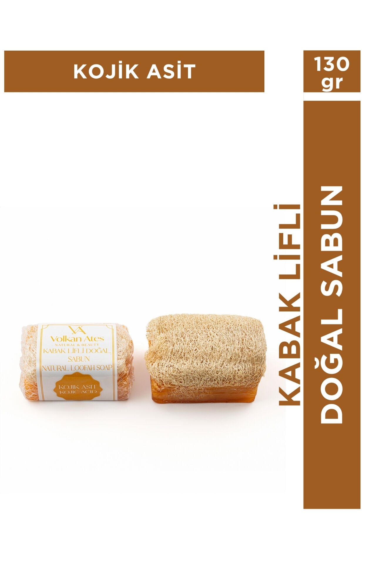Volkan Ates Natural & Beauty Kojik Asit Kabak Lifli Doğal Sabun 130 gr