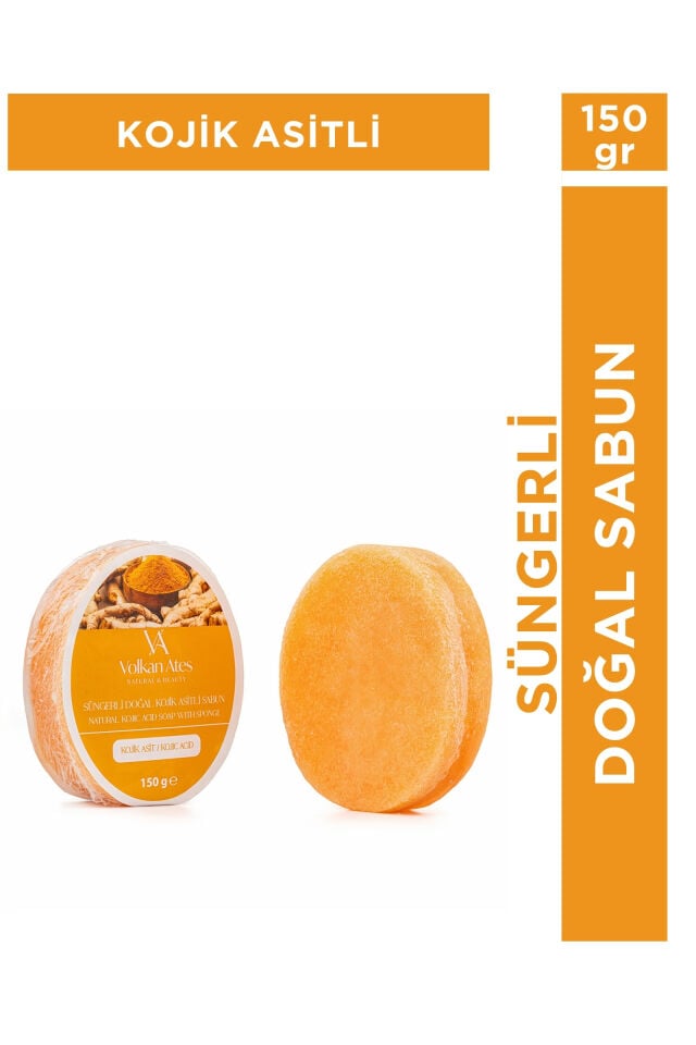 Volkan Ates Natural & Beauty Kojik Asit Süngerli Doğal Sabun 150 gr