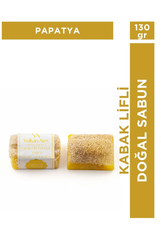 Volkan Ates Natural & Beauty Papatya Yağlı Kabak Lifli Doğal Sabun 130 gr
