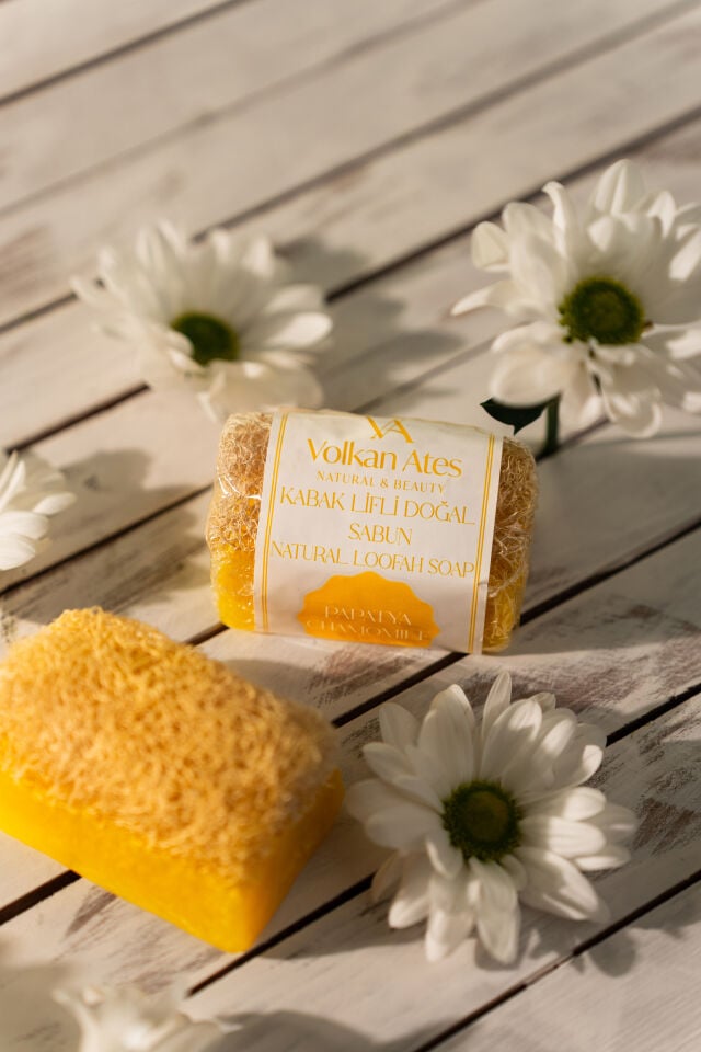 Volkan Ates Natural & Beauty Papatya Yağlı Kabak Lifli Doğal Sabun 130 gr