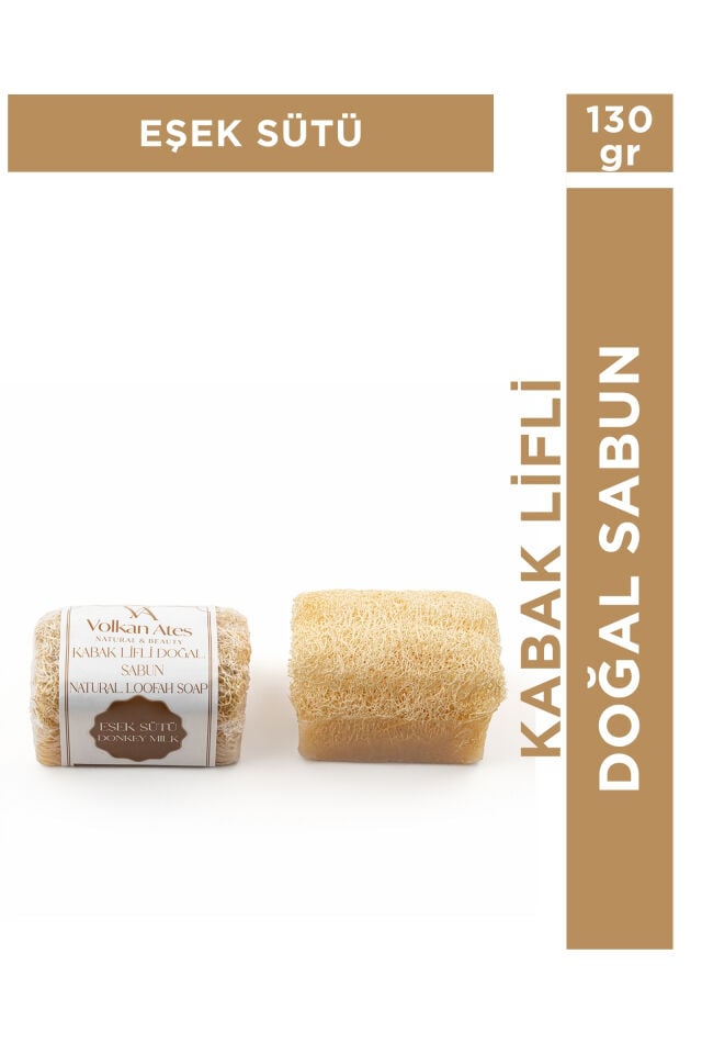 Volkan Ates Natural & Beauty Eşek Sütü Kabak Lifli Doğal Sabun 130 g