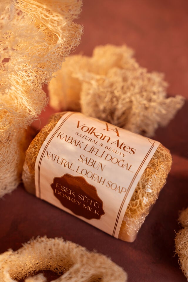 Volkan Ates Natural & Beauty Eşek Sütü Kabak Lifli Doğal Sabun 130 g