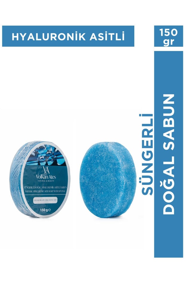 Volkan Ates Natural & Beauty Hyaluronik Asit Süngerli Doğal Sabun 150 gr