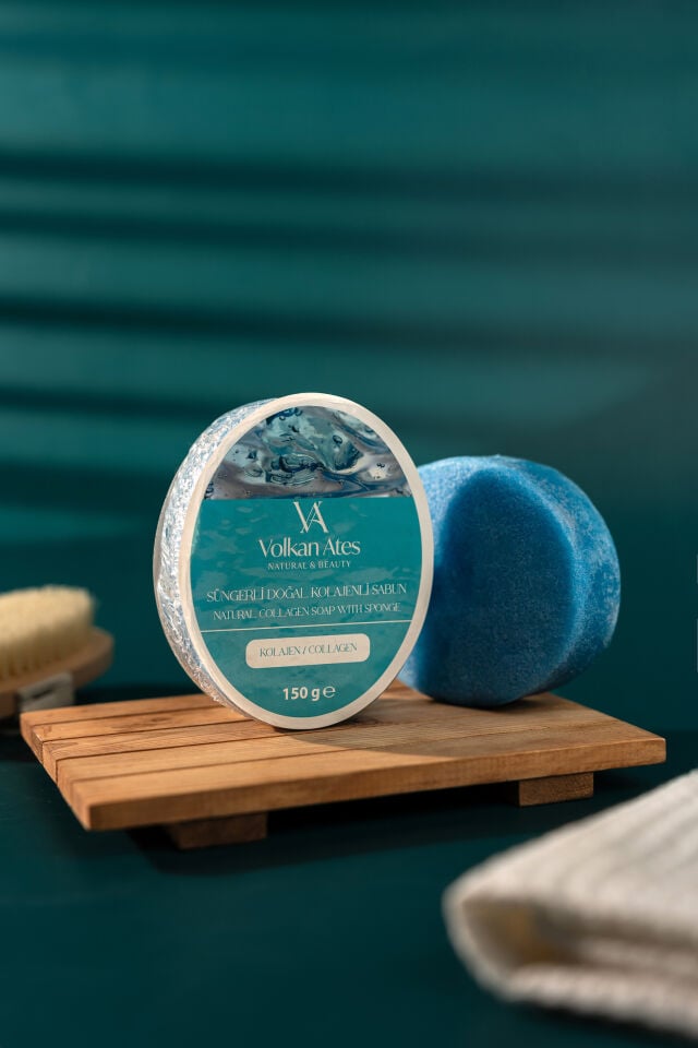 Volkan Ates Natural & Beauty Kolajen Süngerli Doğal Sabun 150 gr