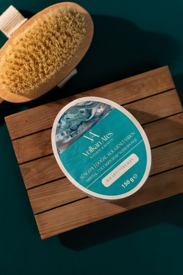 Volkan Ates Natural & Beauty Kolajen Süngerli Doğal Sabun 150 gr