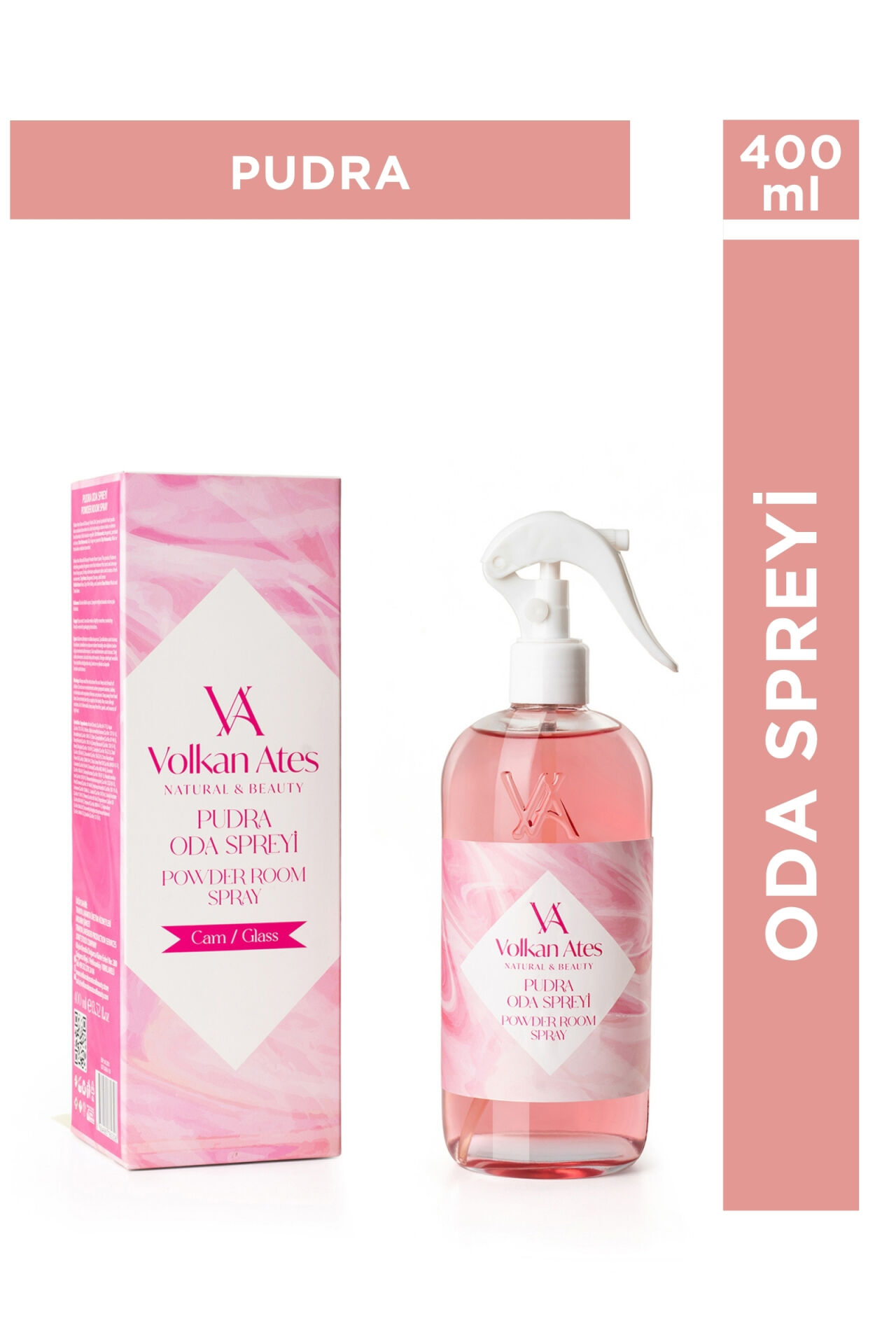 Volkan Ates Natural & Beauty Pudra Kokulu Oda Spreyi Cam Şişe 400 ml