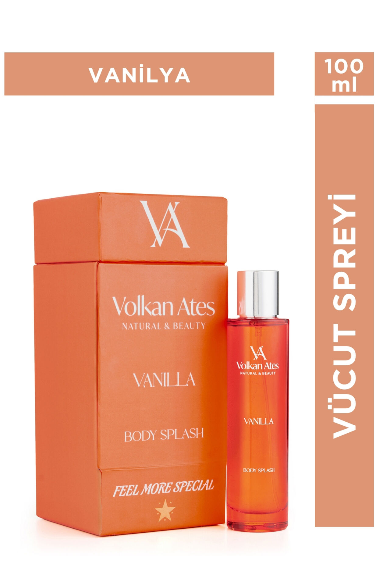 Volkan Ates Natural & Beauty Vanilya Vücut Spreyi Cam Şişe 100 ml